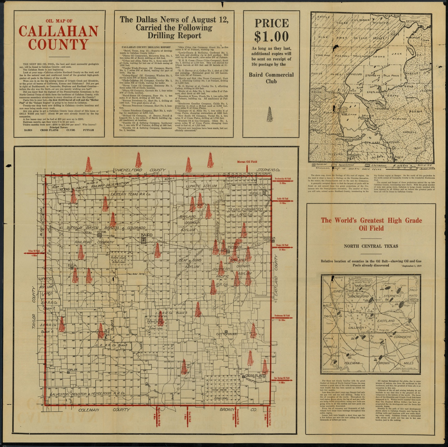 Callahan County Oil Map