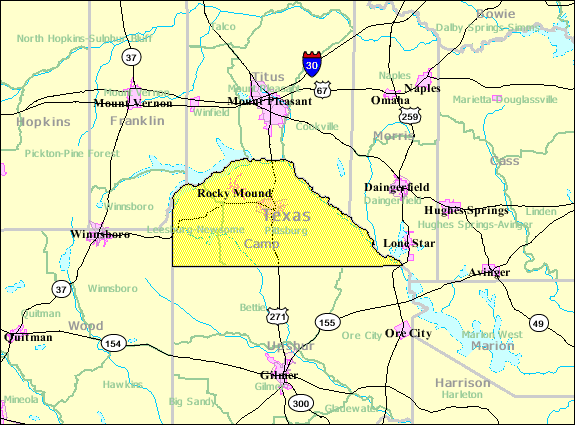 Map, Camp County, Texas