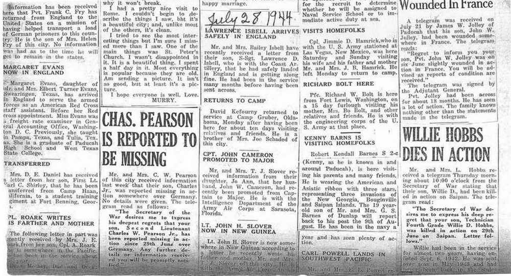 World War II Military News, Cottle County, Texas
