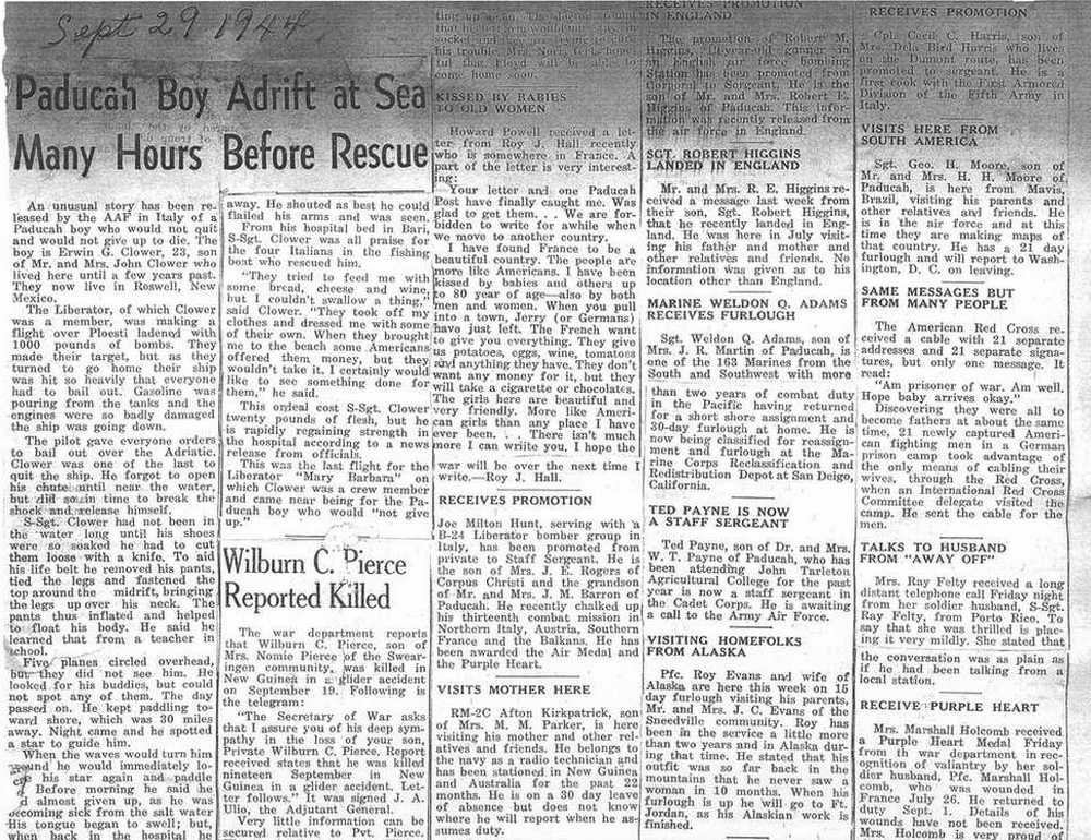 World War II Military News, Cottle County, Texas