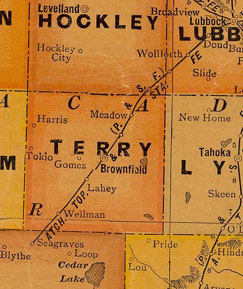 1920s Map, Terry County, Texas